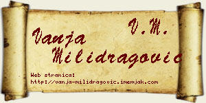 Vanja Milidragović vizit kartica